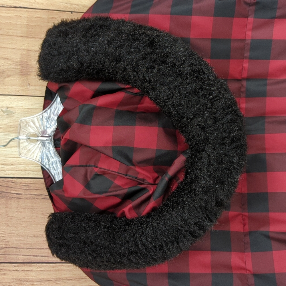 Lauren Ralph Lauren Buffalo Plaid Down Jacket Drawstring Waist Hood Faux… - Picture 9 of 17